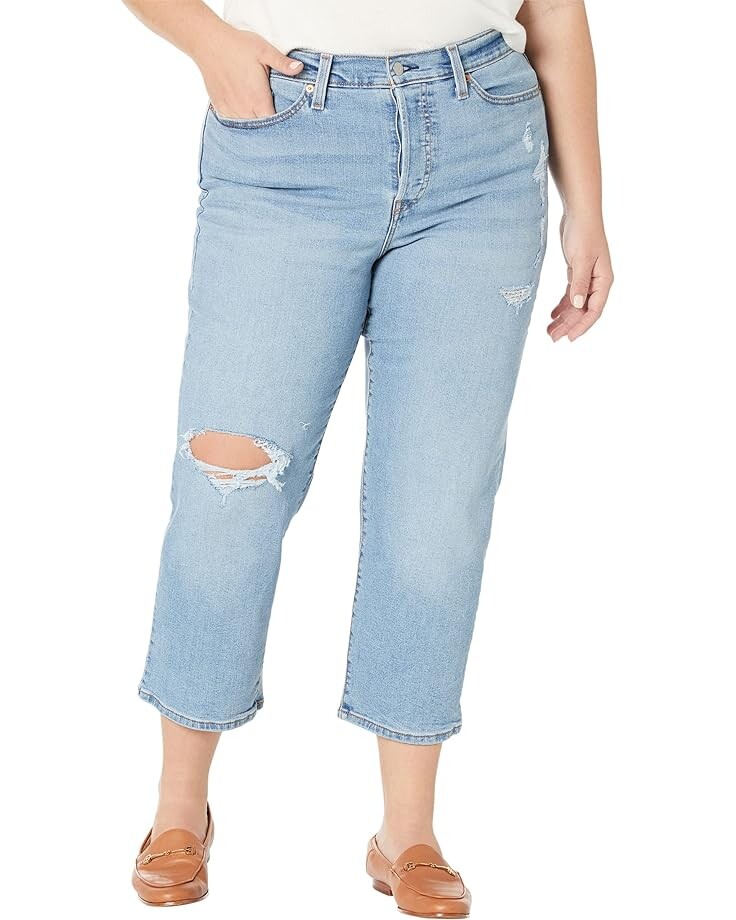 

Джинсы Levi's Womens Wedgie Straight, цвет Medium Indigo Destructed
