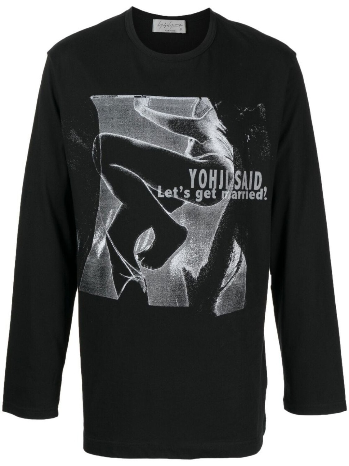 

Yohji Yamamoto футболка с длинными рукавами и графичным принтом, черный