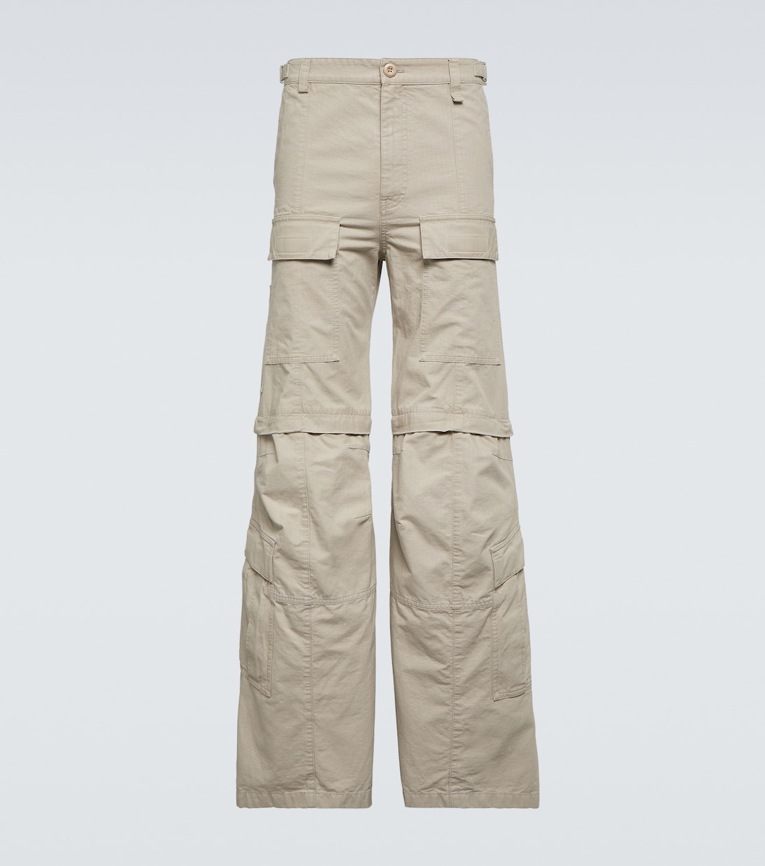 Гибридные расклешенные брюки-карго из хлопка Balenciaga, бежевый