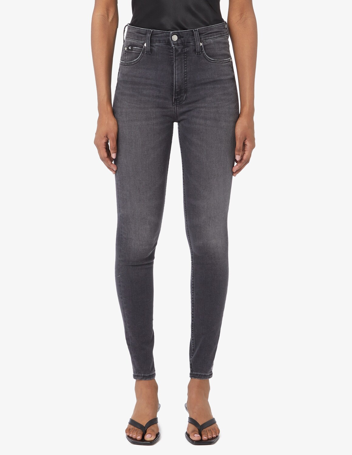 

Джинсы скинни до щиколотки с высокой посадкой Calvin Klein Jeans, черный