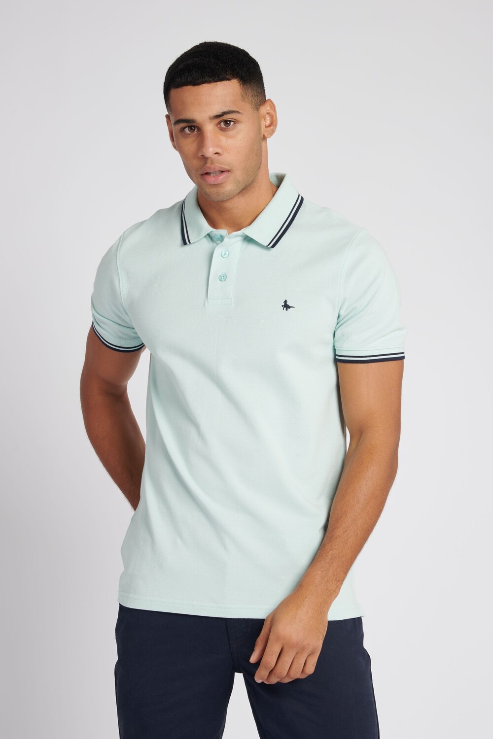 

Голубая рубашка-поло из пике Edgewear Jack Wills, синий