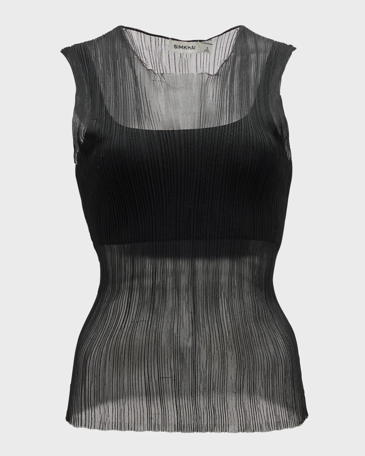 

Плиссированная вязаная майка без косточек Oakley Bralette Simkhai, черный