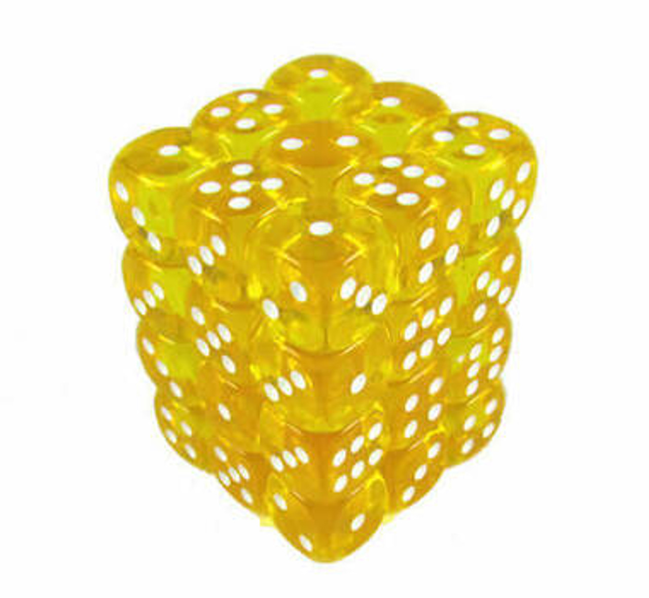 

Аксессуары Chessex Dice: Translucent 12mm D6 Dice Yellow/White (36)