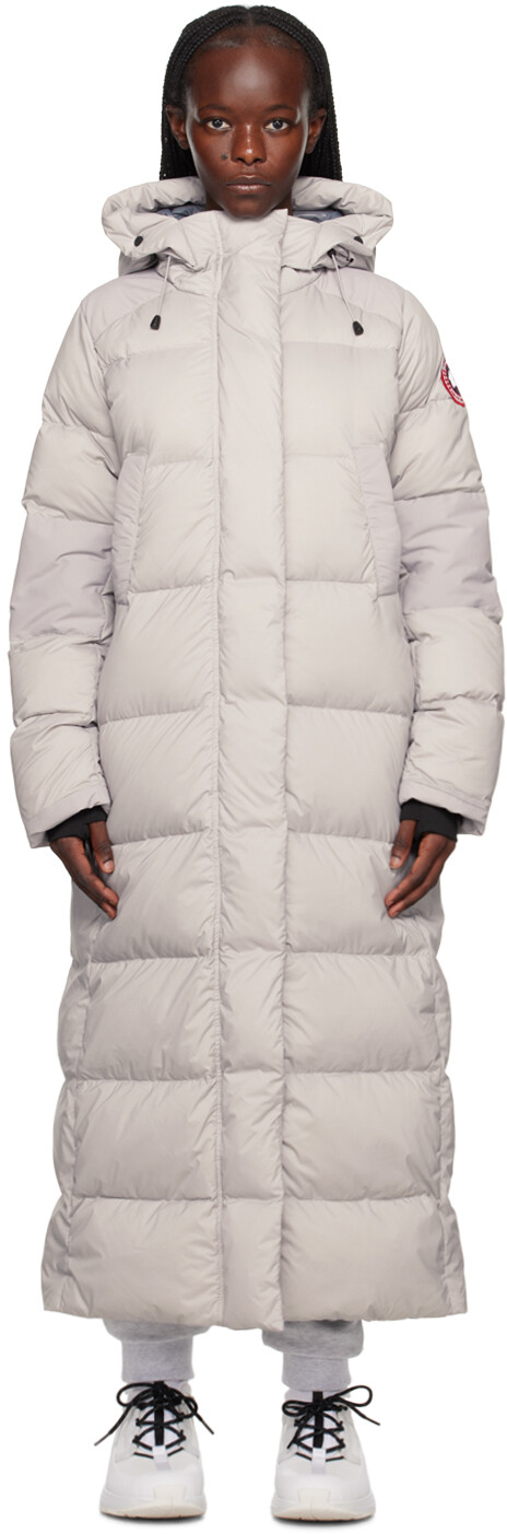 

Серый пуховик Canada Goose Alliston