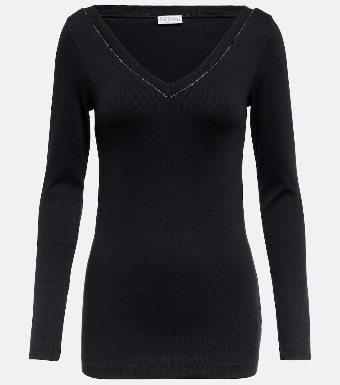 

Топ из смесового хлопка BRUNELLO CUCINELLI, черный