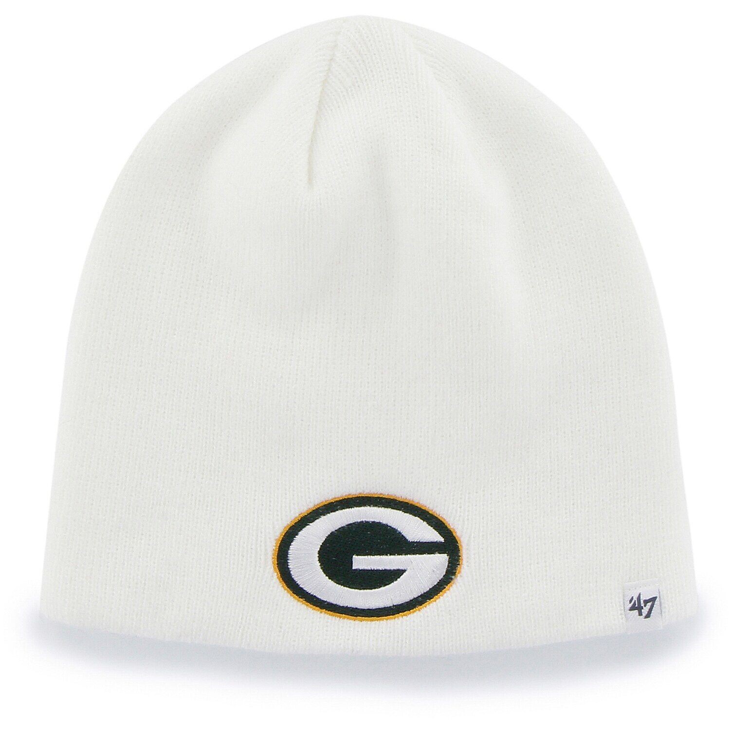 

Мужская белая вязаная шапка с логотипом Green Bay Packers '47