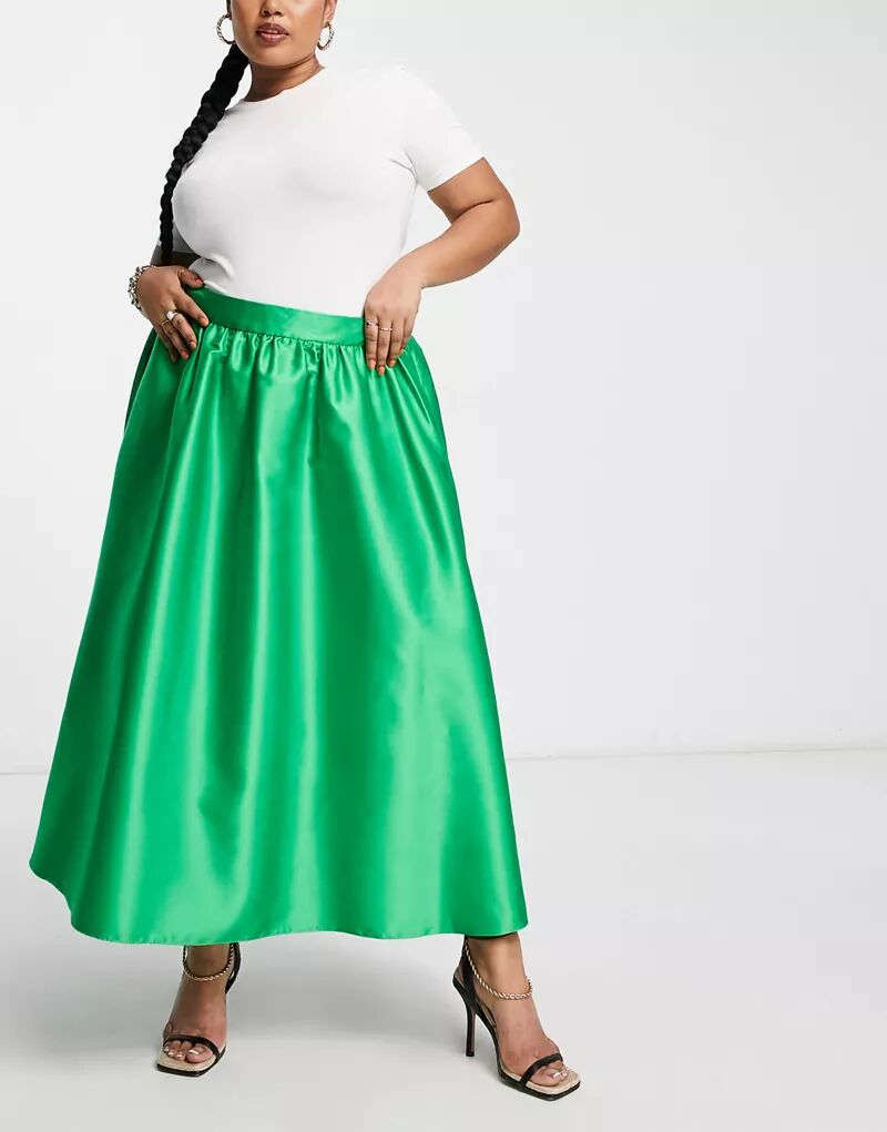 Зеленая юбка-трапеция миди River Island зеленая плиссированная юбка миди river island