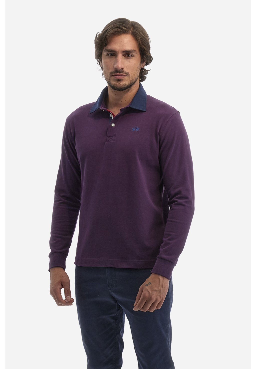 Polo Long-Sleeved Polo Shirt La Martina, цвет schatten violett