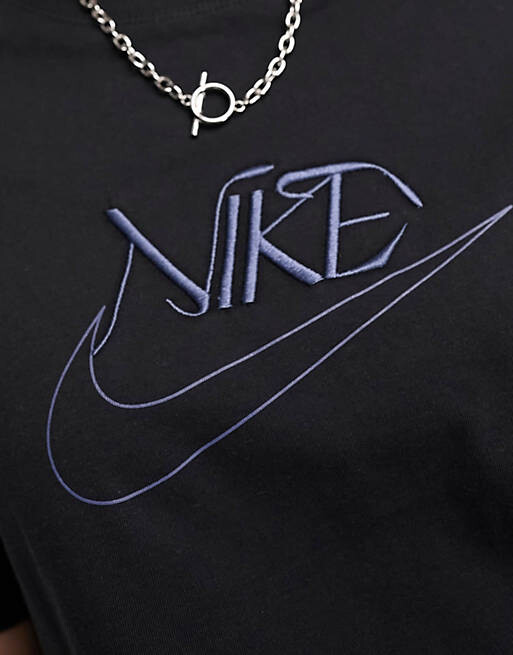 

Черная футболка бойфренда с графическим логотипом Nike