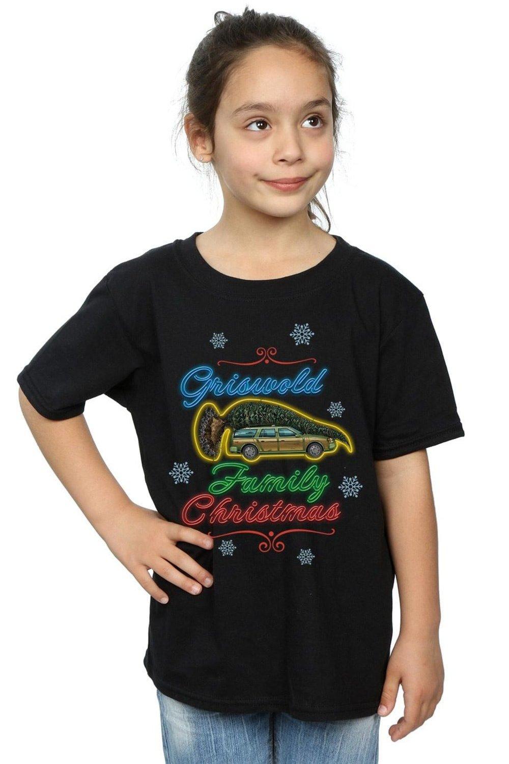Рождественская хлопковая футболка Griswold Family Family National Lampoon's Christmas Vacation, черный