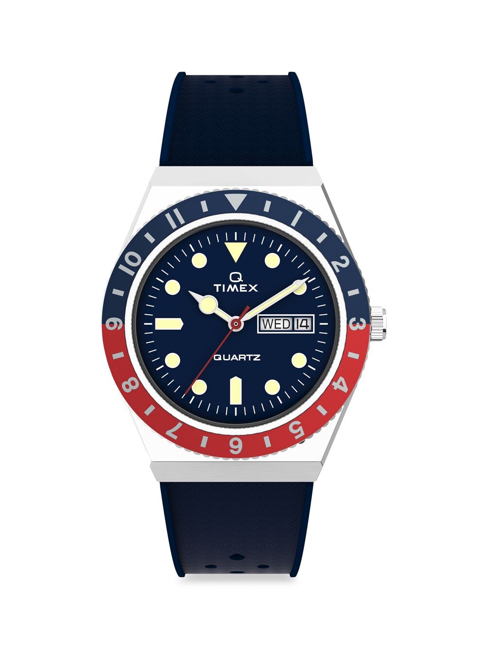 

Часы с синтетическим ремешком Q Diver Timex, синий