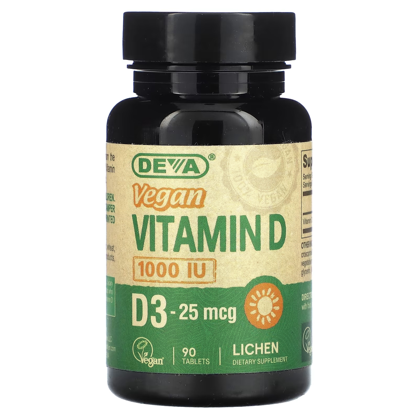 Витамин D Deva веганский 1000 МЕ, 90 таблеток
