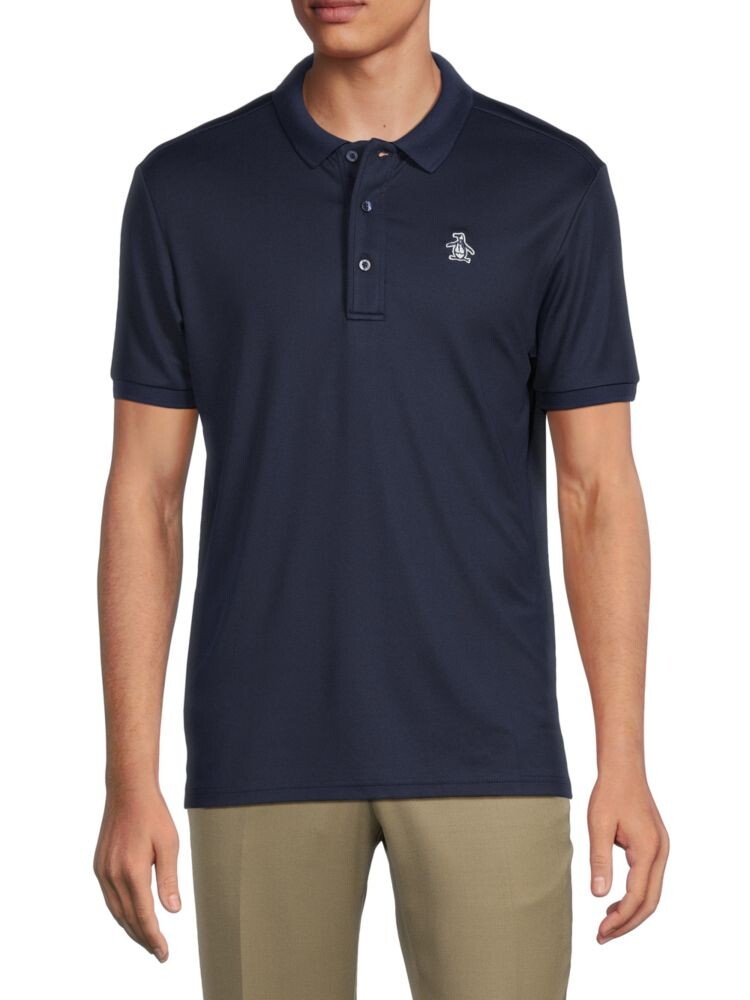 

Однотонная футболка-поло с логотипом Original Penguin, цвет Black Iris