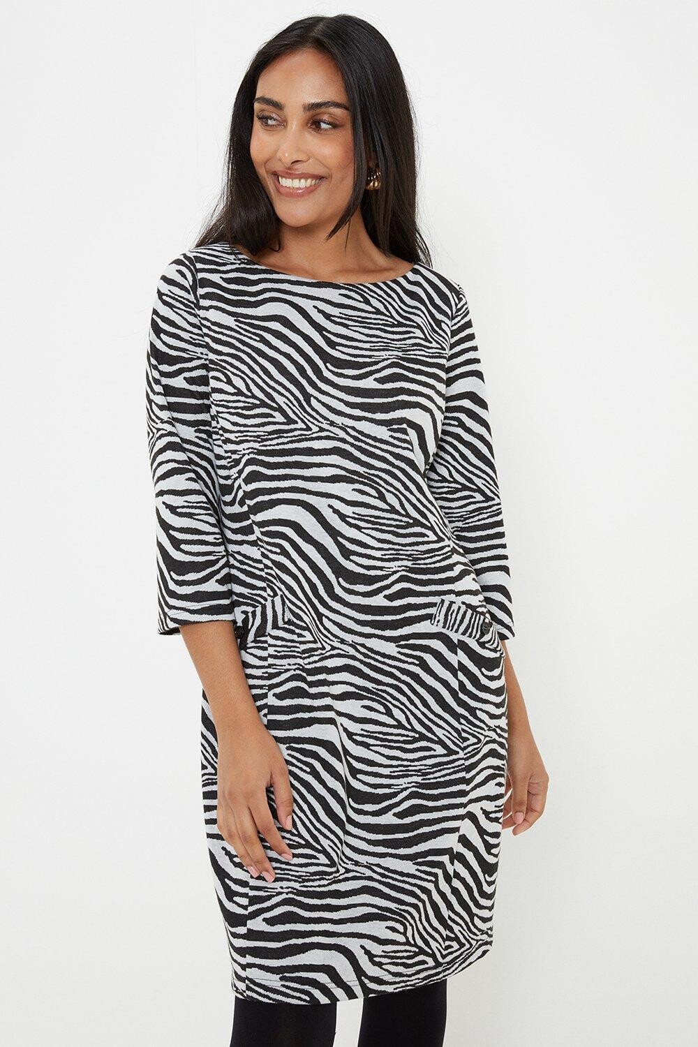 

Платье прямого кроя Petite Zebra из жаккарда с понте Wallis, черный