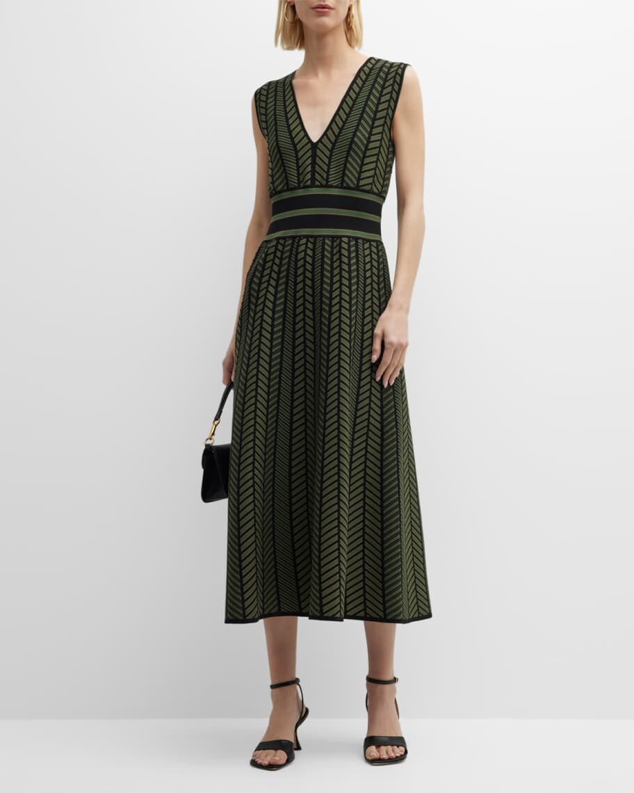 

Трикотажное платье миди Biavo с интарсией Max Mara