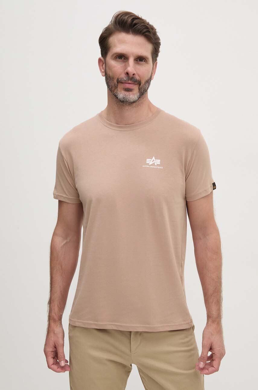 

Хлопковая футболка Alpha Industries, бежевый