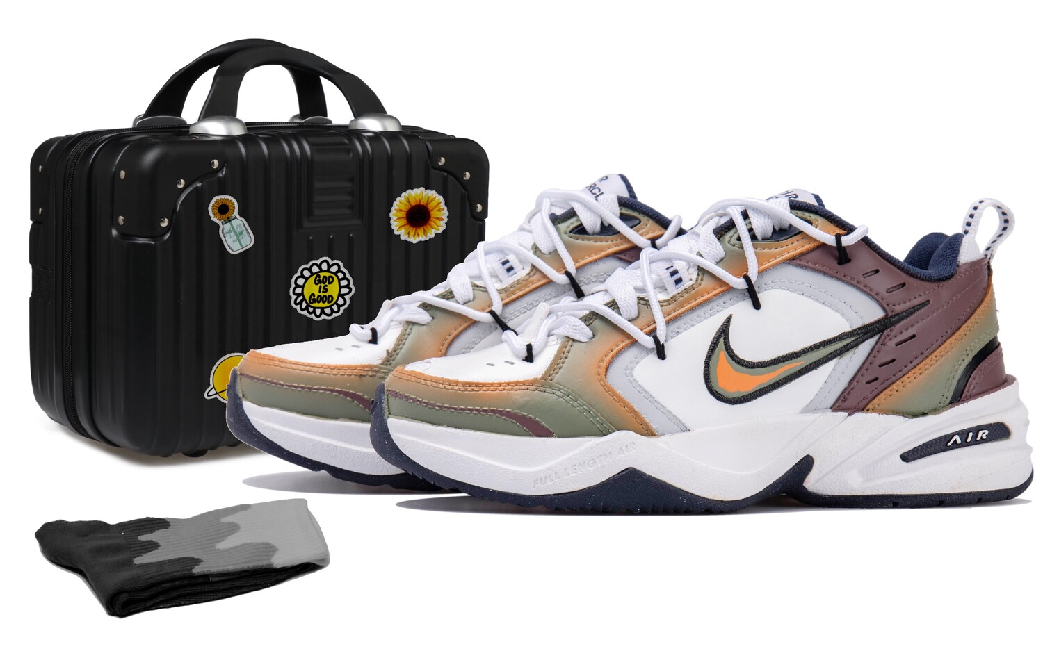 

Кроссовки Nike Air Monarch 4 Chunky Sneakers Unisex Low-top White/Brown/Green/Orange, хаки
