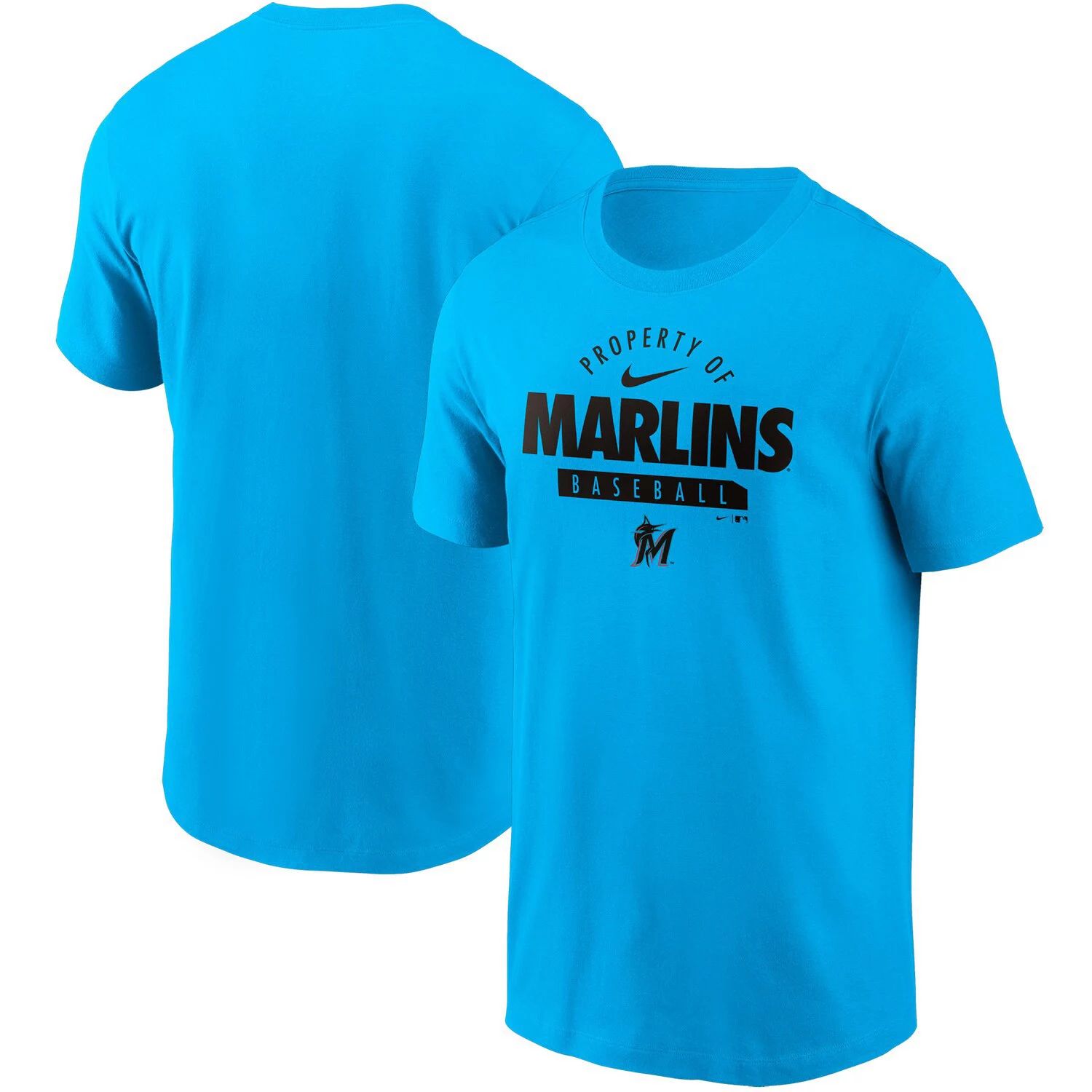 

Мужская синяя футболка Miami Marlins Primetime Property Of Practice Nike, Синий