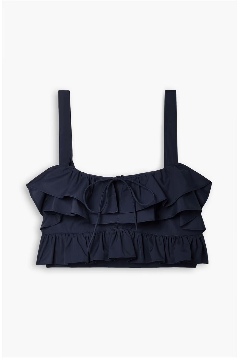 

Укороченный топ из хлопкового поплина с оборками Jason Wu, темно-синий