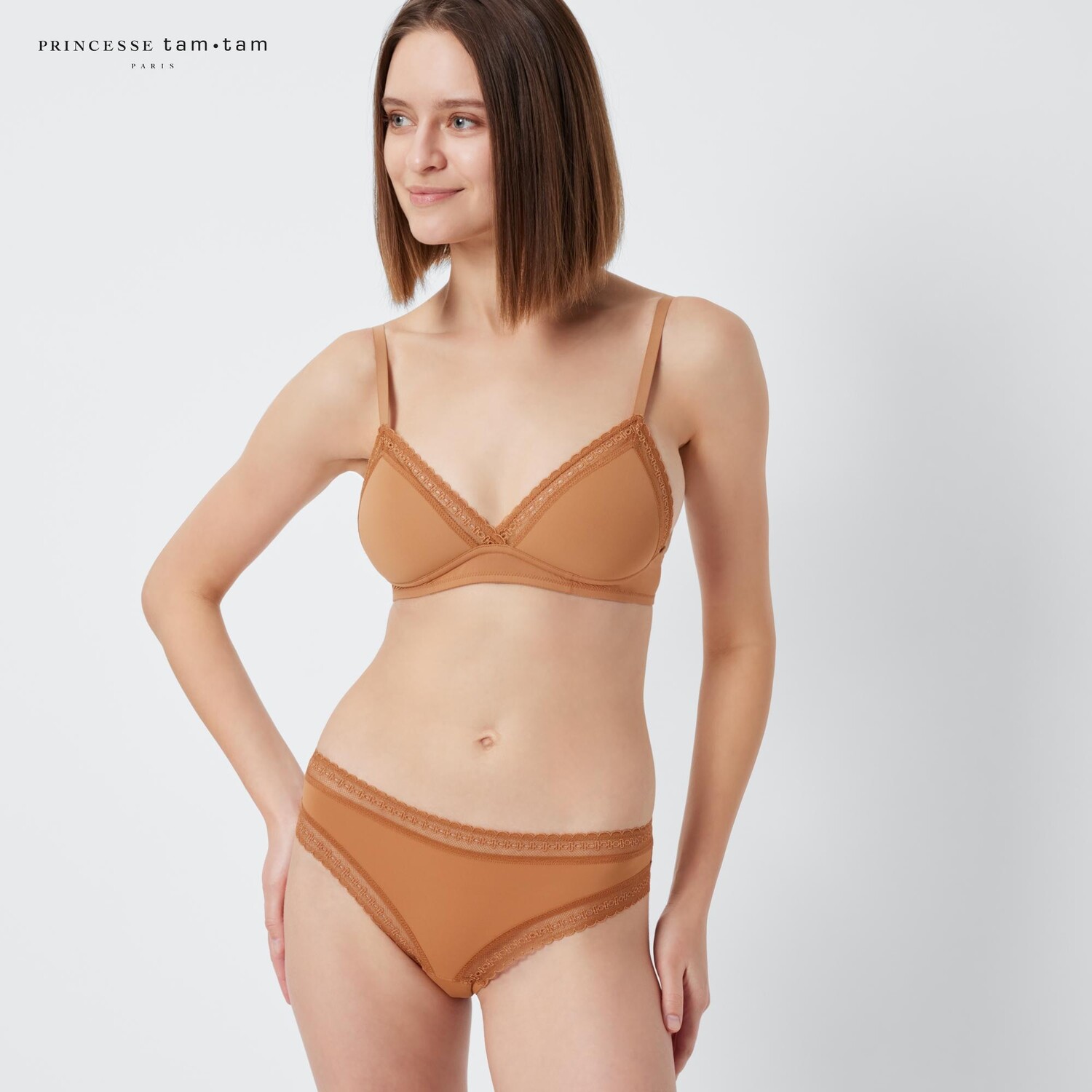 

Бюстгальтер с треугольными чашками без бретелей (Princess Tam Tam) UNIQLO, оранжевый