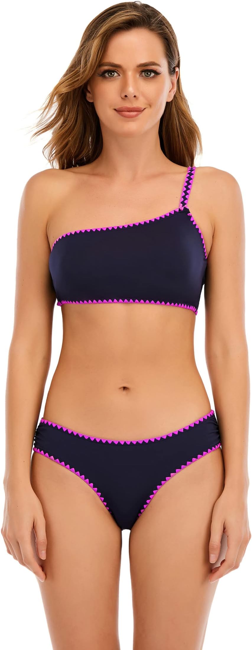 

Купальник Lucky Brand Spring Romantic Shell Stitch Asymmetrical Bra, темно-синий