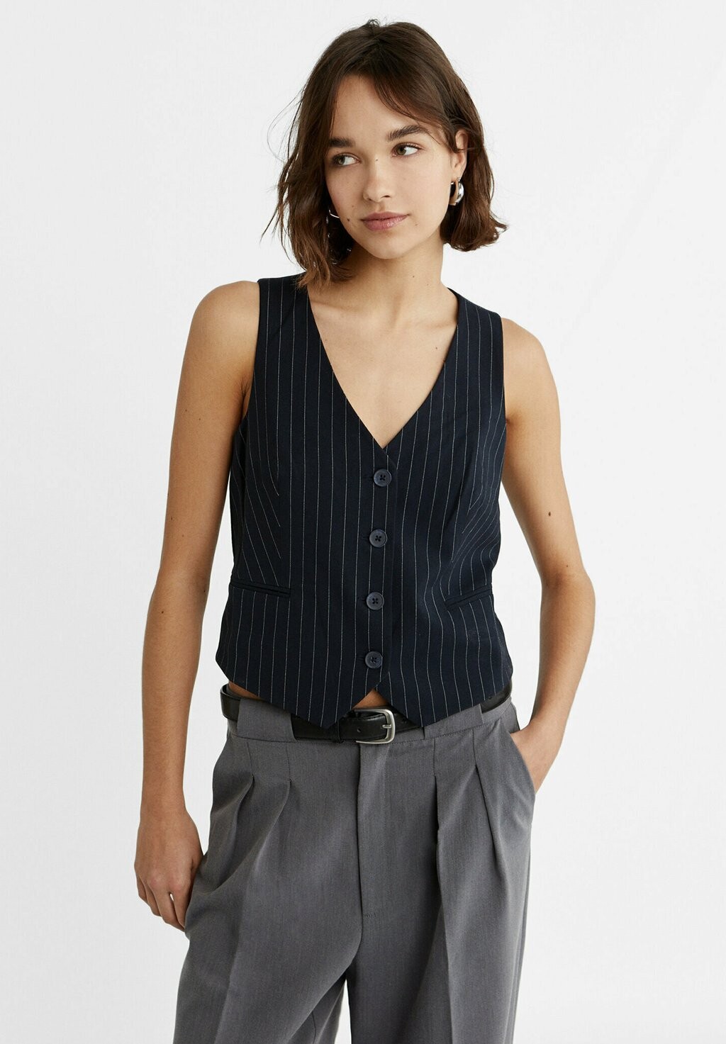 

Жилет Stradivarius, цвет dark blue