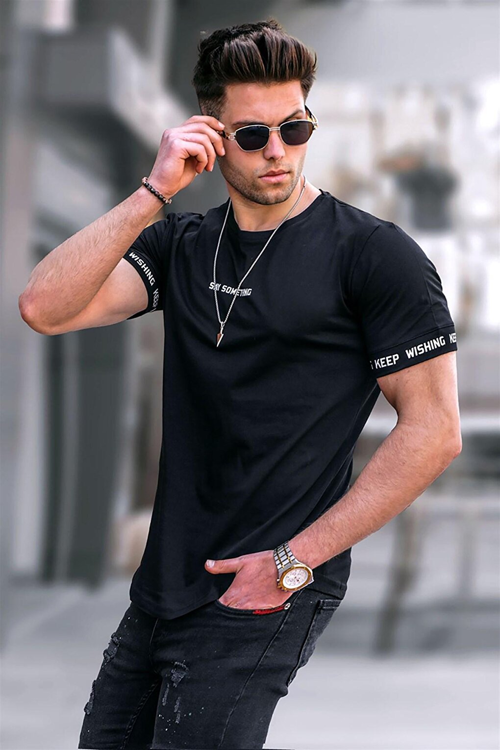 Черная мужская футболка 4461 MADMEXT цена и фото