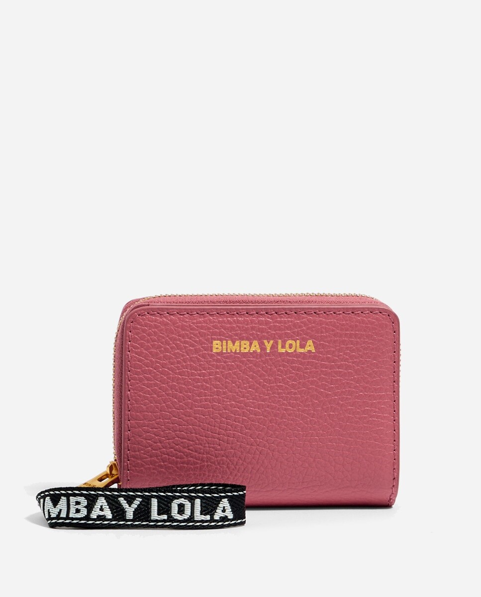 

Розовый кожаный кошелек с клапаном Bimba y Lola, розовый