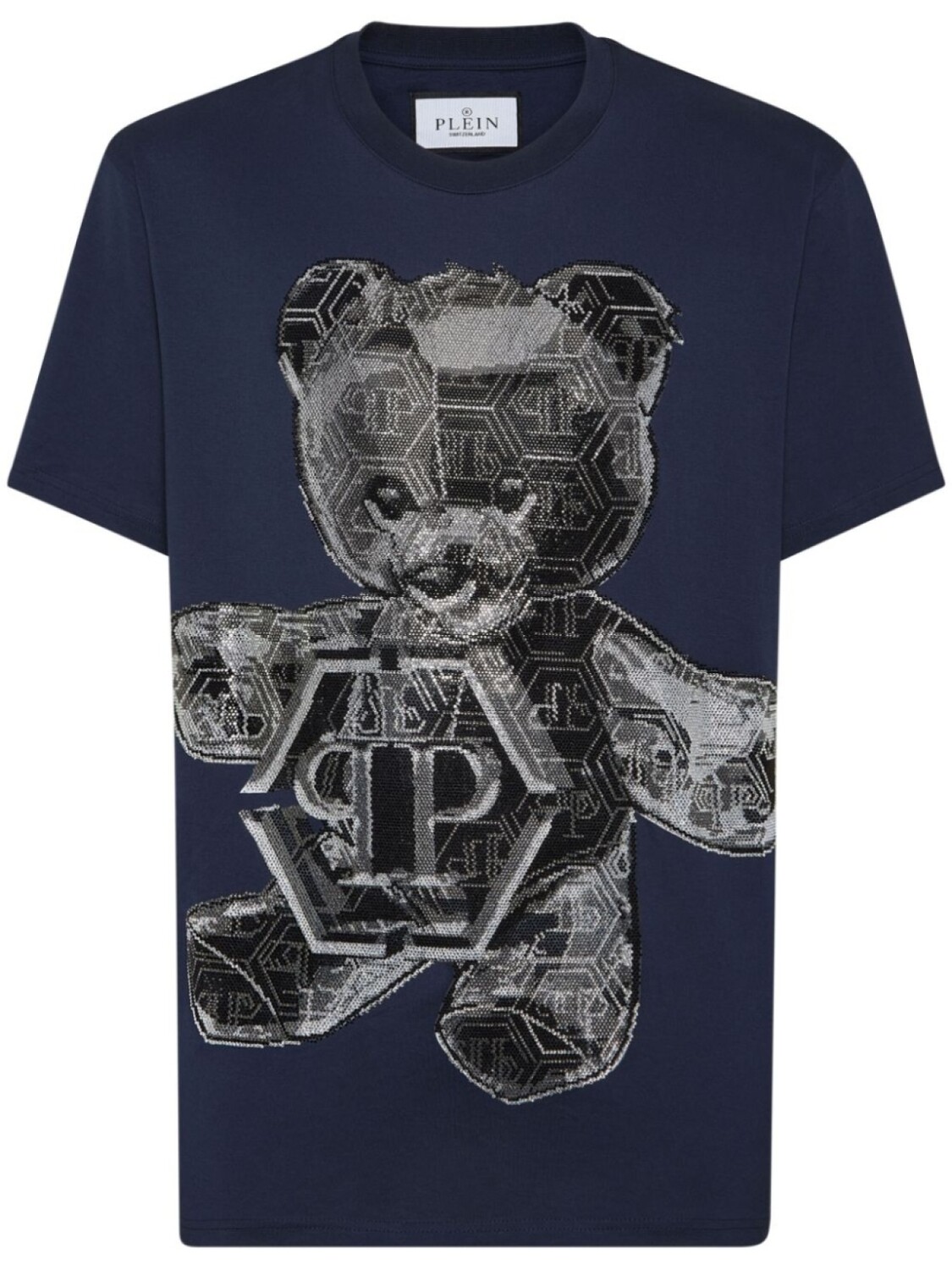 

Футболка с плюшевым мишкой Philipp Plein Stones, синий
