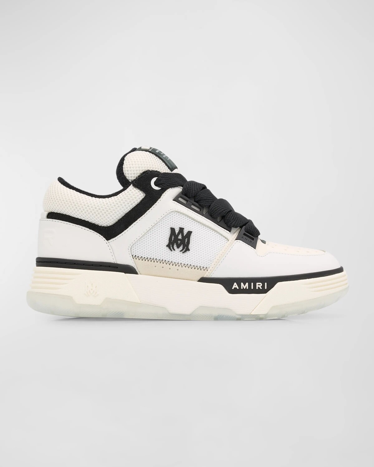 

Мужские низкие кеды MA-1 из кожи и сетки Amiri, цвет White Black