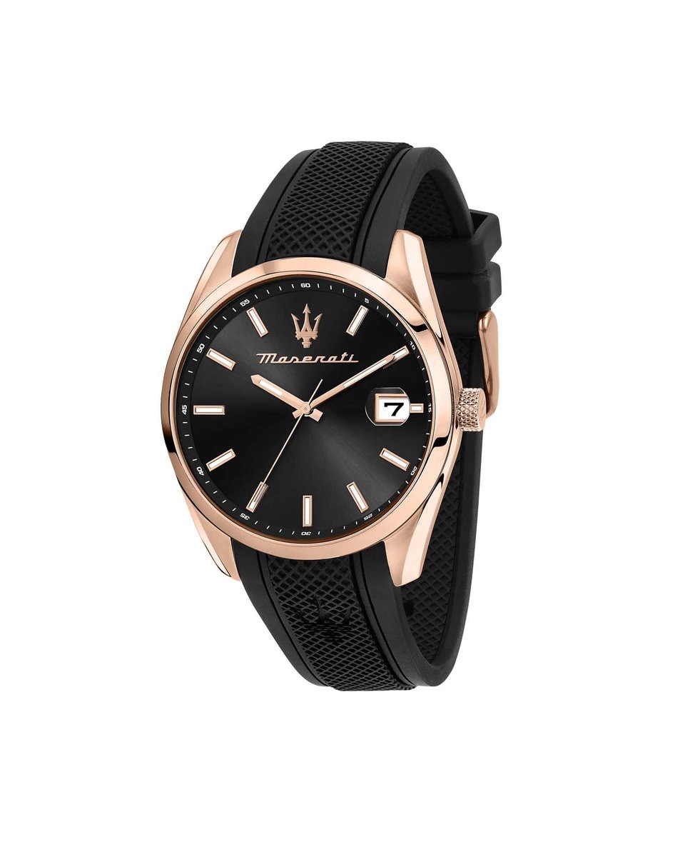Мужские часы Maseratti R8851151002 из кожи с черным ремешком Maserati, черный