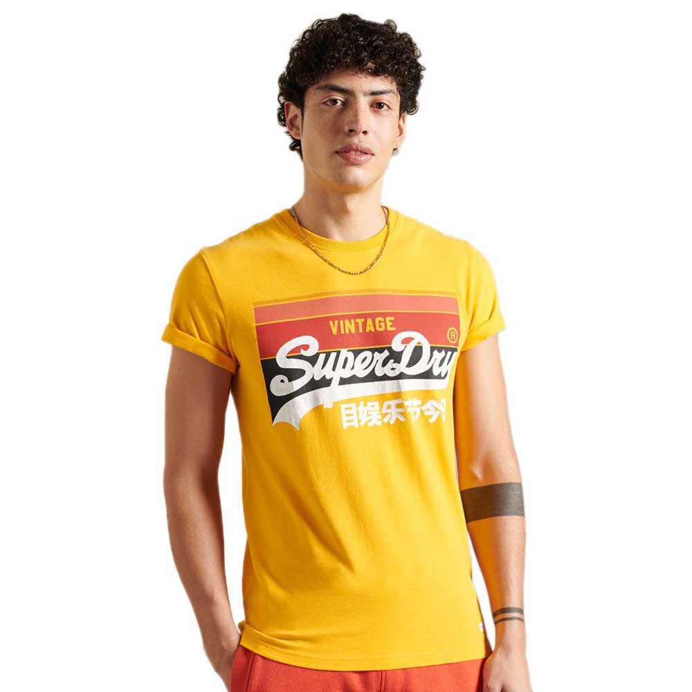 

Футболка с коротким рукавом Superdry Vintage Logo Cali Stripe 220, желтый
