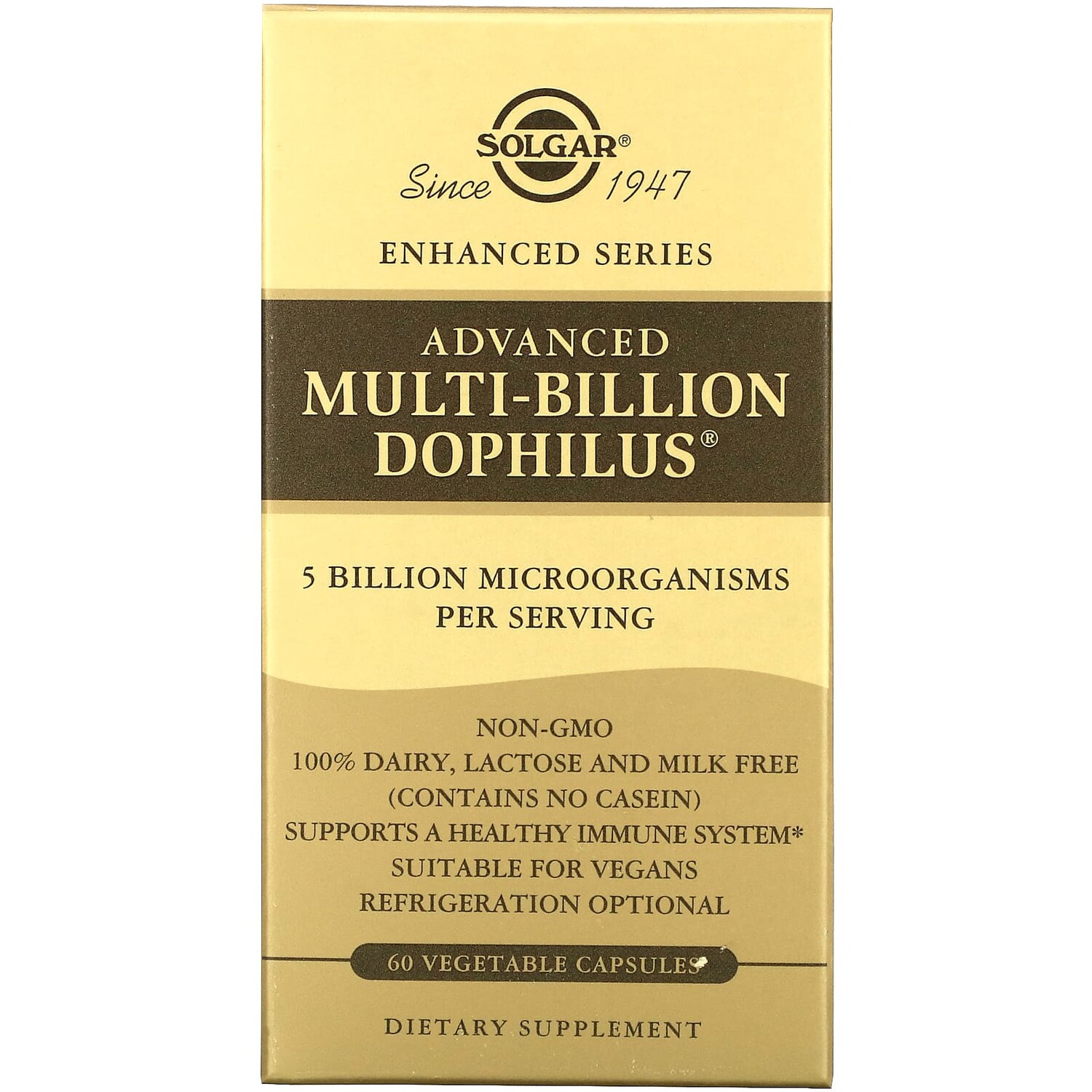 

Advanced Multi-Billion Dophilus, пробиотик, 60 растительных капсул, Solgar