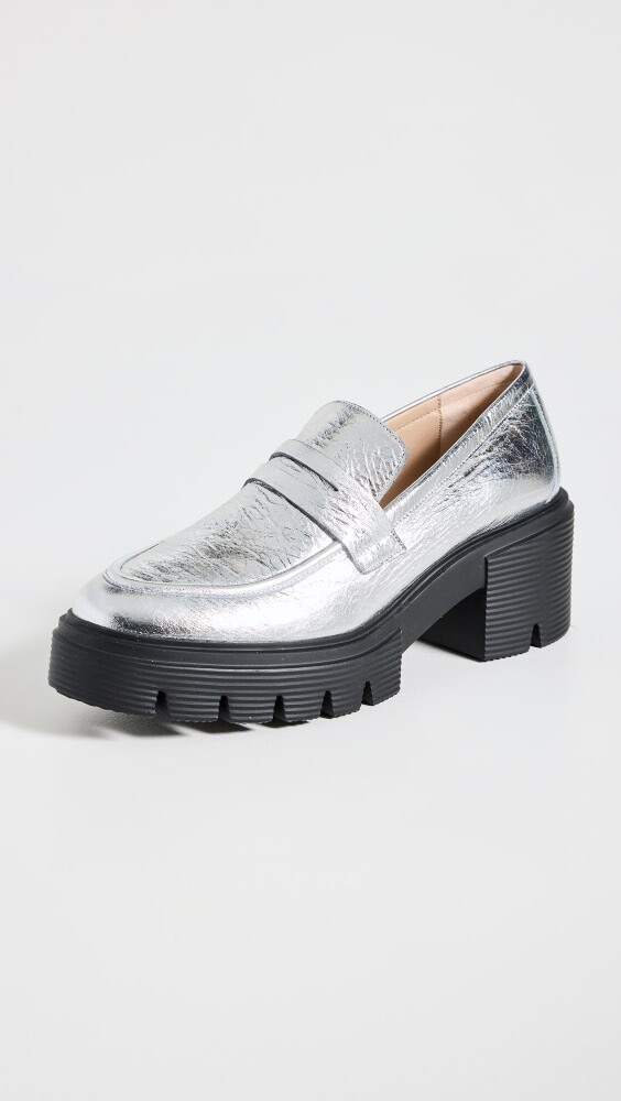 

Лоферы Stuart Weitzman Soho, серебряный
