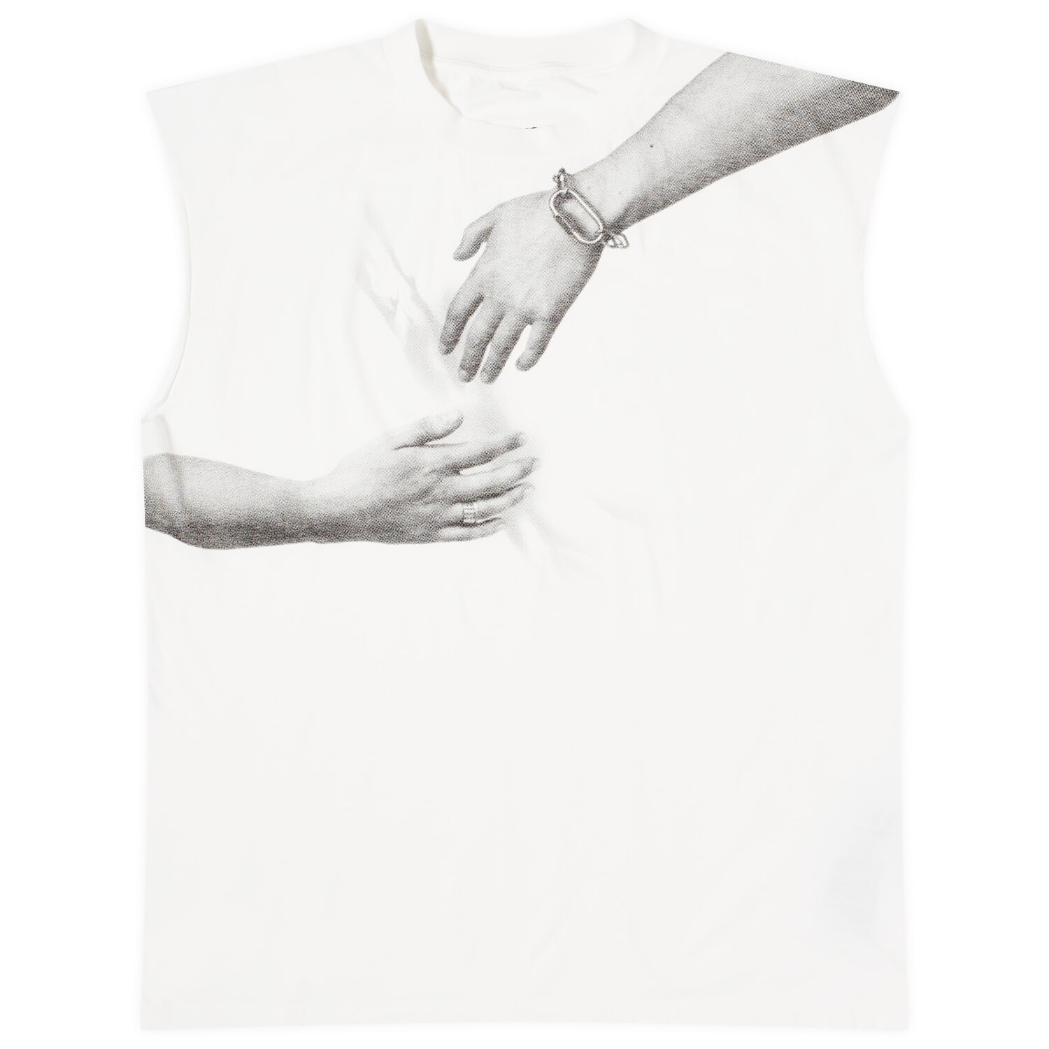 

Футболка Mm6 Maison Margiela Hand Print Sleeveless T-Shirt, цвет Off White