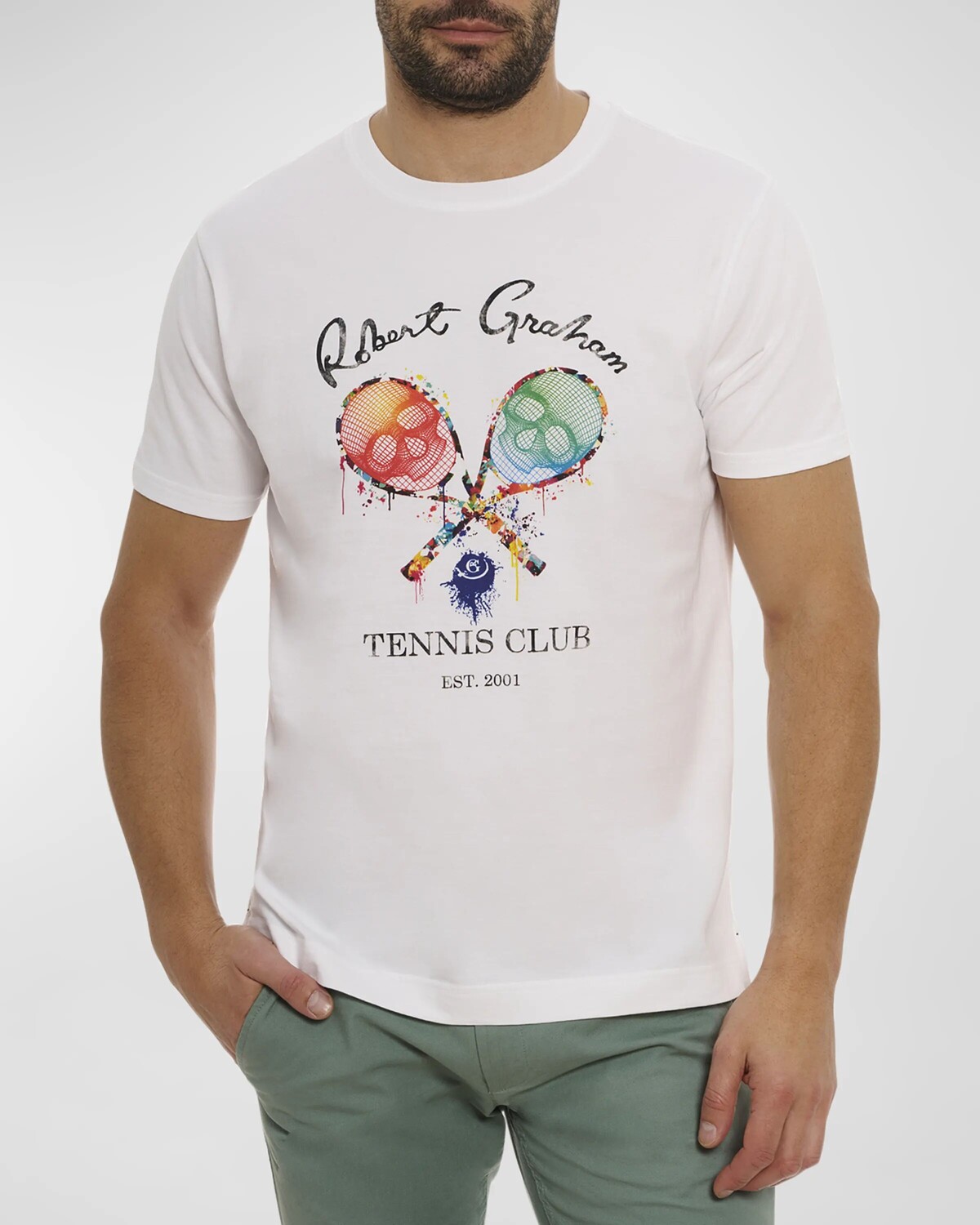 

Мужская футболка теннисного клуба Robert Graham, цвет White