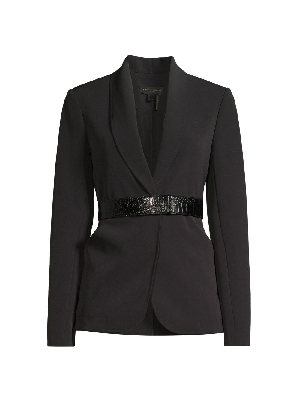 

Технический блейзер с поясом и лацканами Donna Karan New York, черный