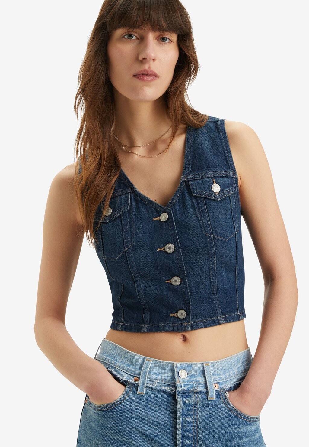 

Жилет Bella Corset Levi's, темно-синий деним
