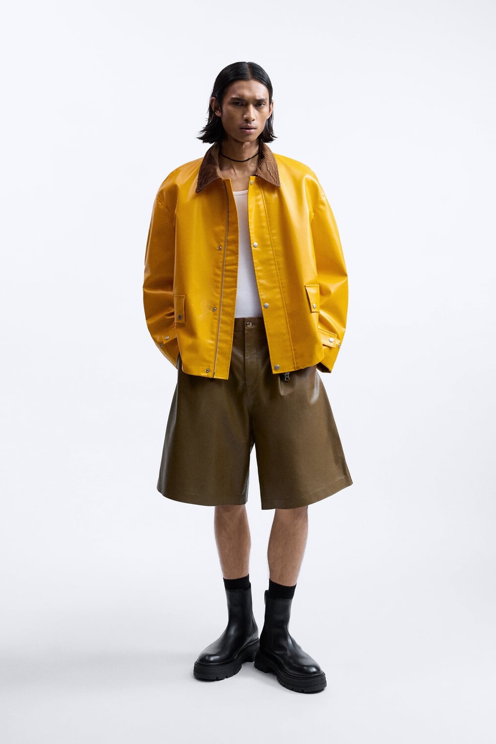 

Куртка из прорезины ZARA, желтый