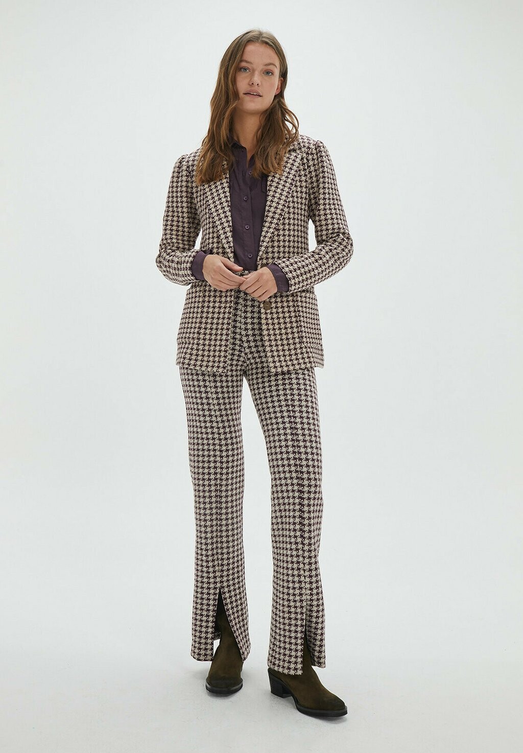 

Блейзер Two-Tone Houndstooth System Action, цвет mottled dark brown