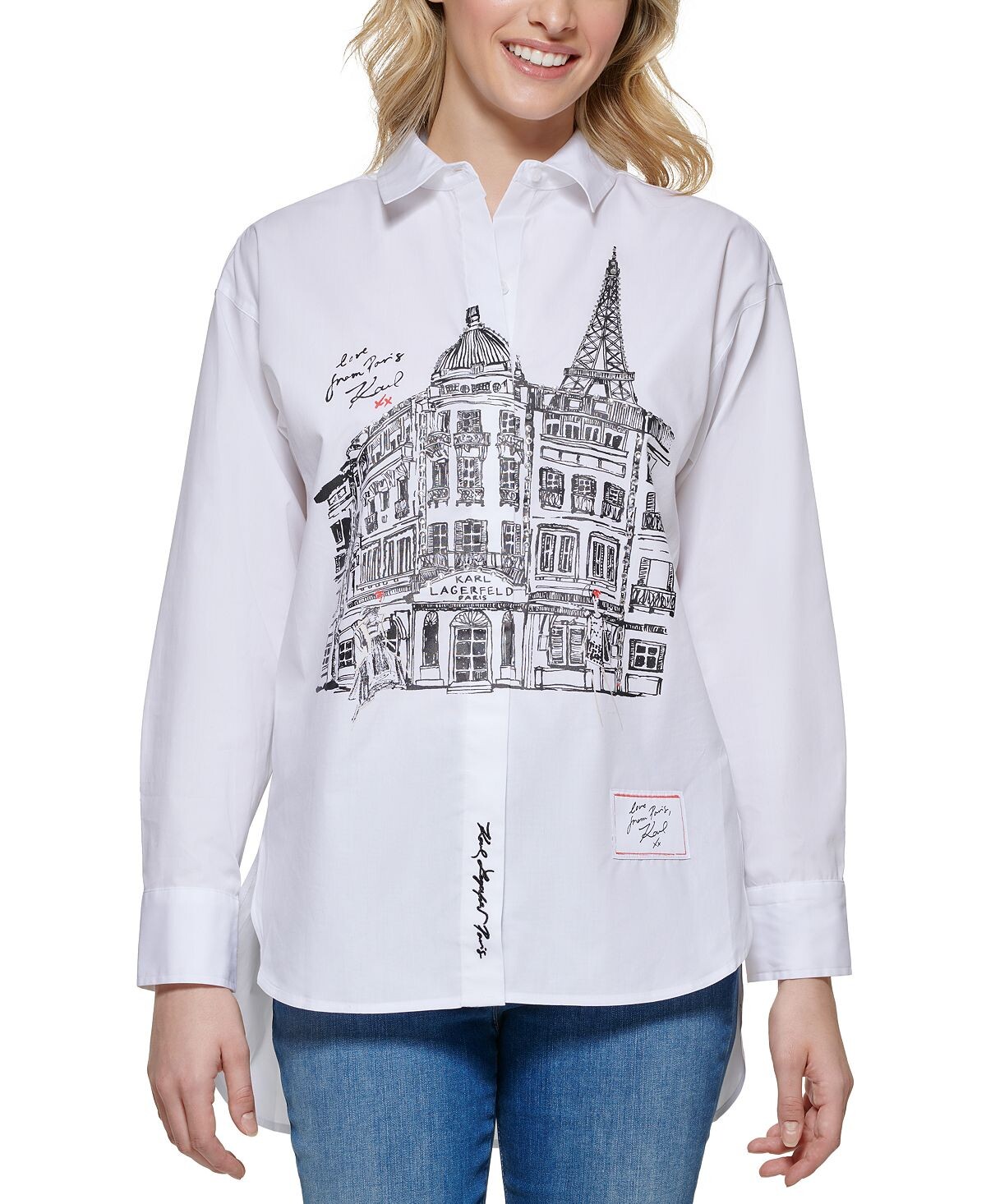 

Женская рубашка с пейзажем Paris KARL LAGERFELD PARIS