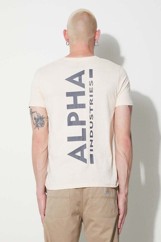 

Хлопковая футболка Alpha Industries, бежевый