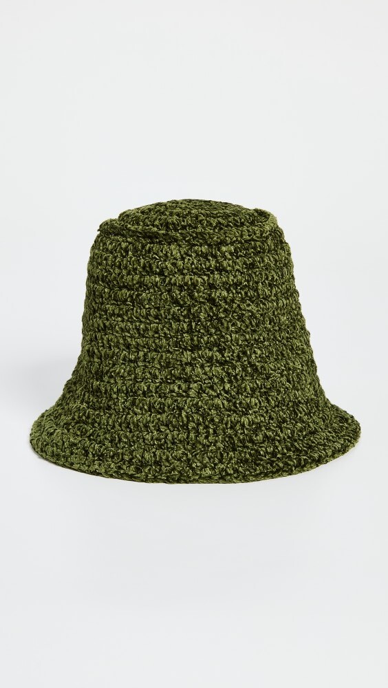 

Шляпа BY FAR Robbie Military Green Chenille, милитари