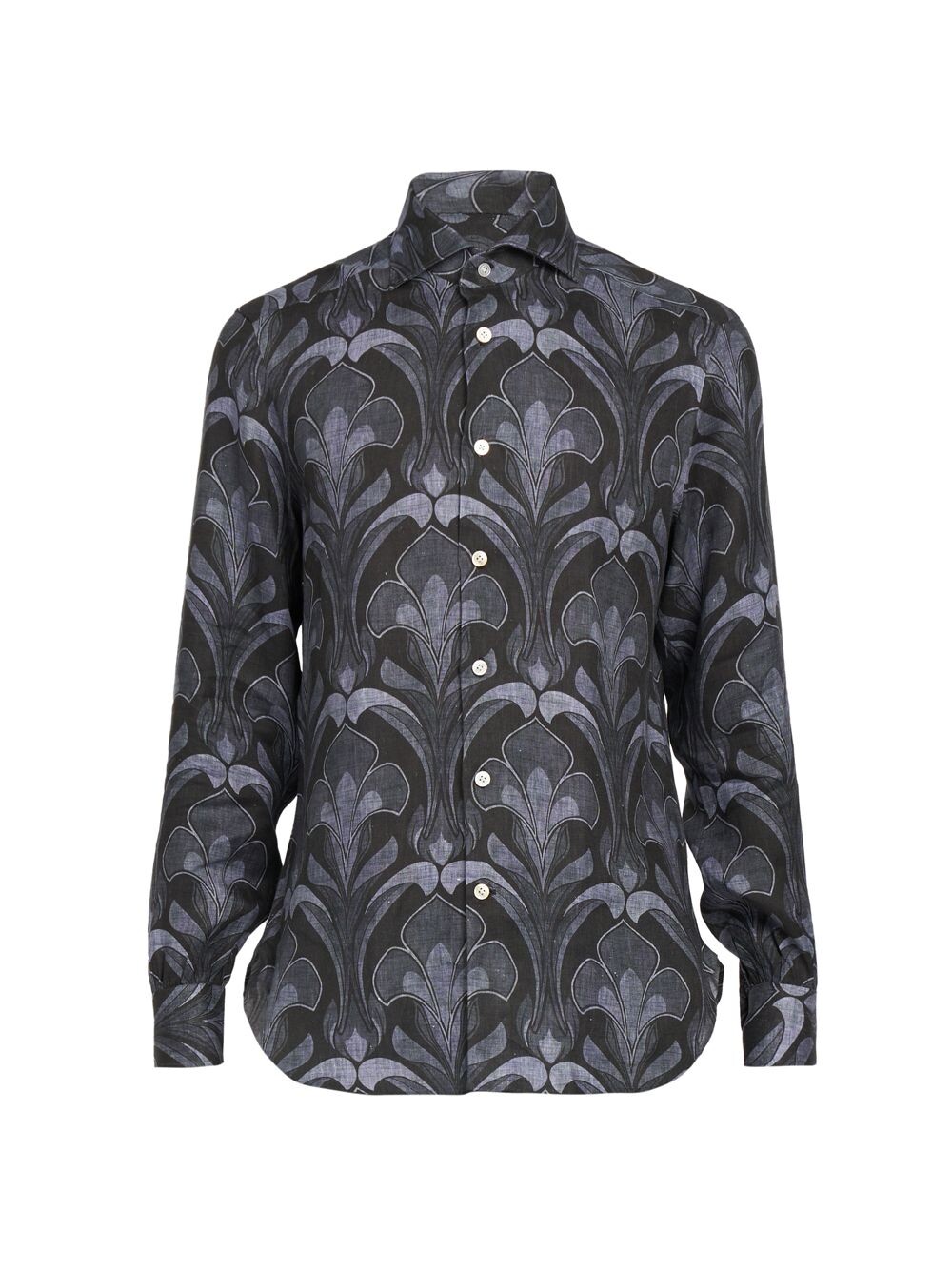 

Шерстяная рубашка с рисунком Kiton, серый