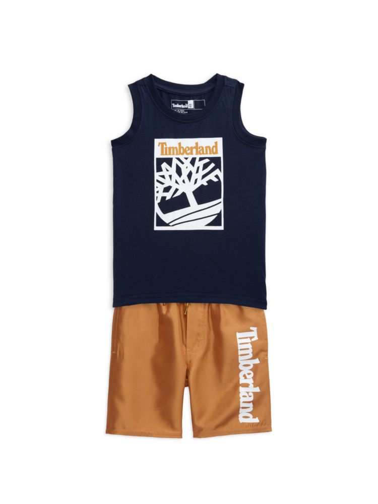 цена Комплект из двух частей: майка и шорты для плавания для маленького мальчика Timberland, цвет Assorted