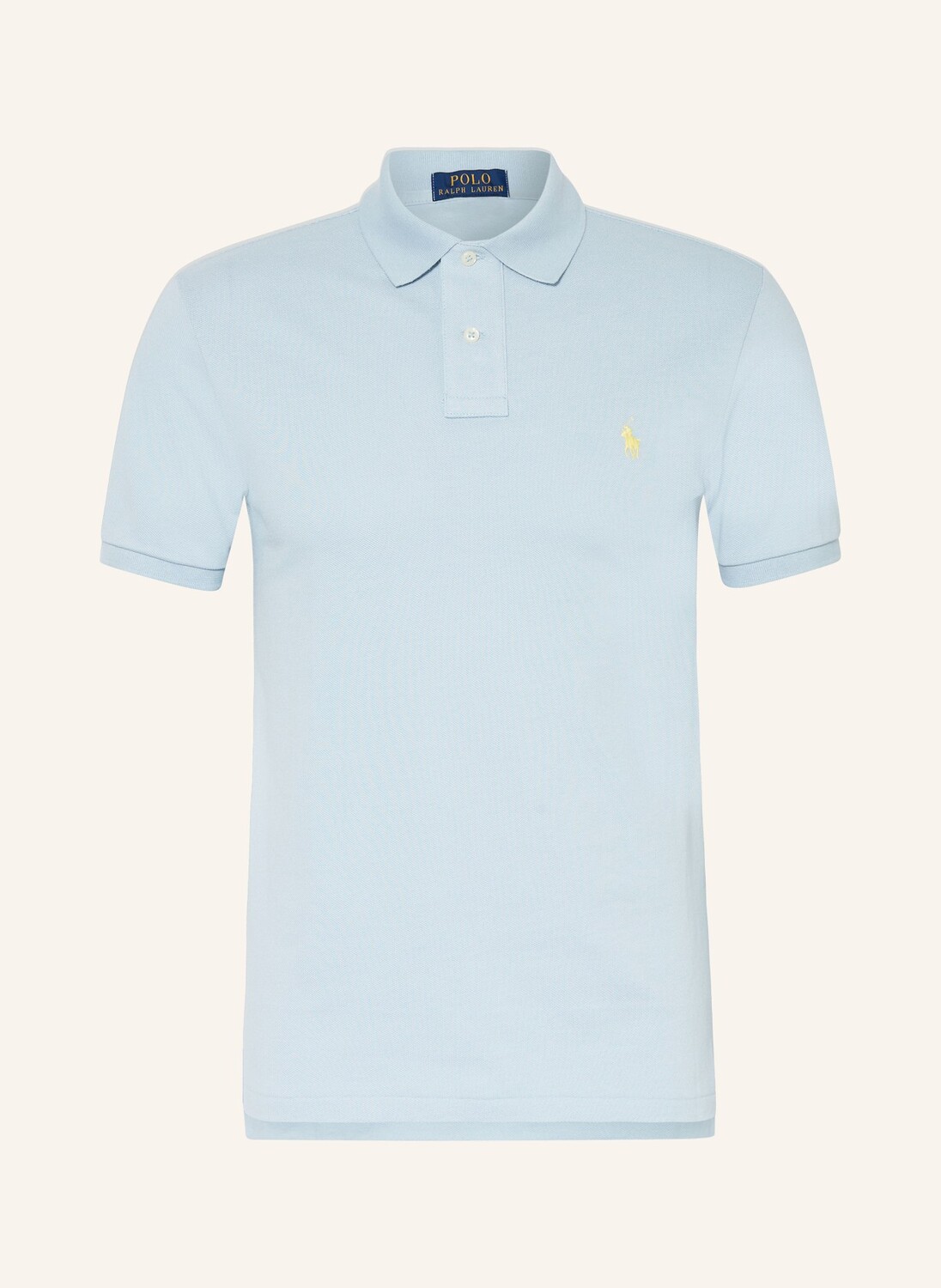 

Рубашка-поло узкого кроя из пике POLO RALPH LAUREN, синий/серый
