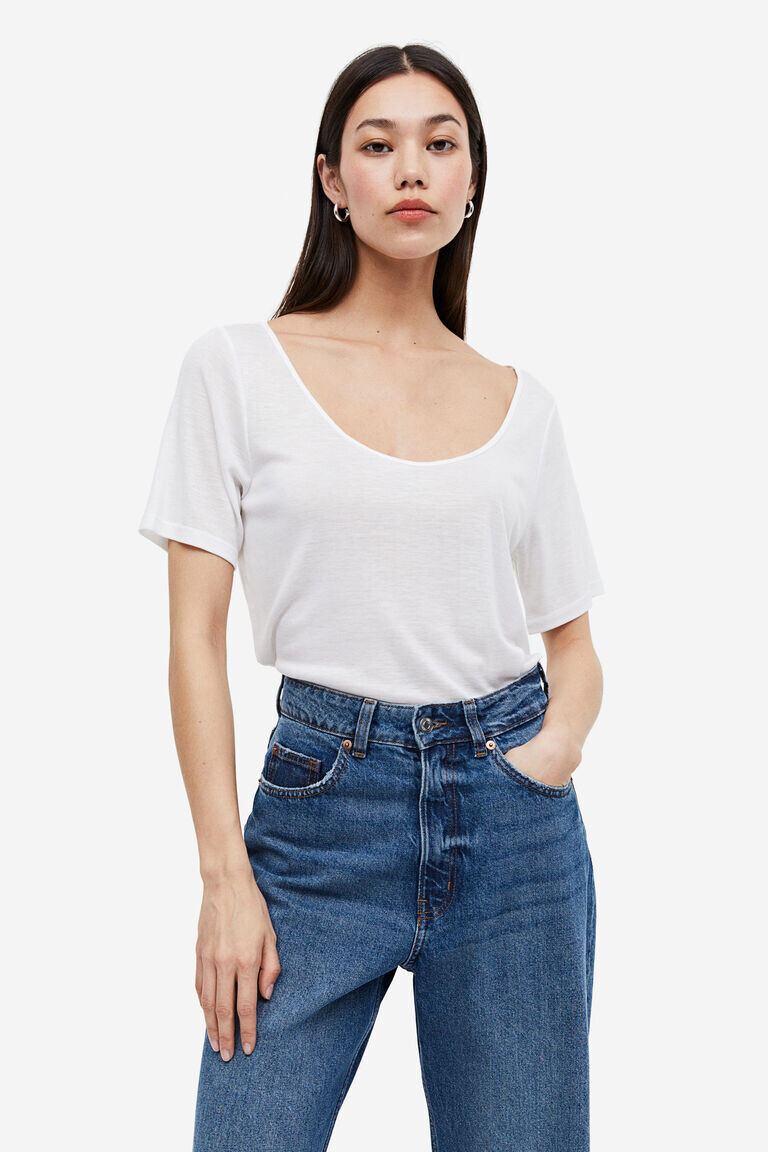 

Футболка из лиоцелла H&M, белый