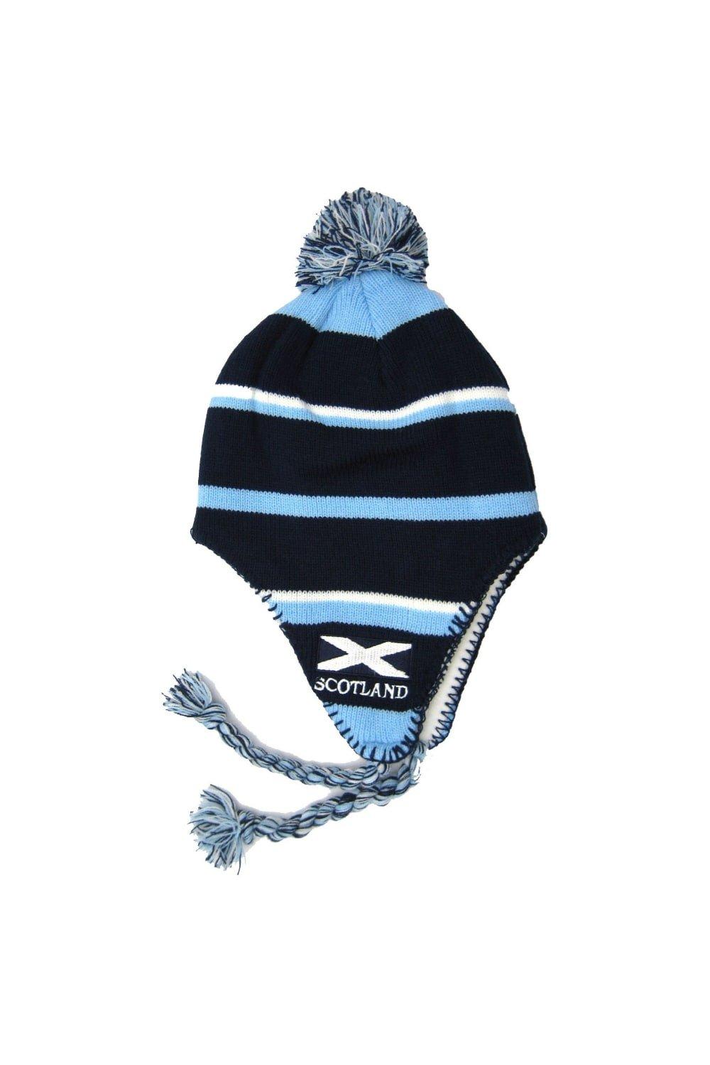 Полосатая перуанская шляпа с кисточками Scotland, синий