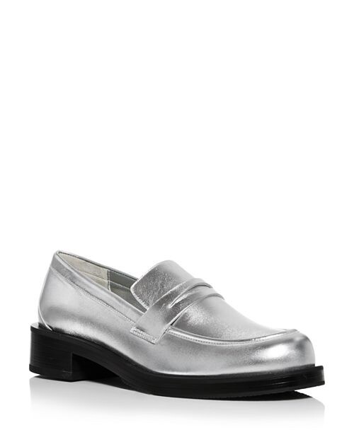 

Женские лоферы Palmer Bold Stuart Weitzman, цвет Silver