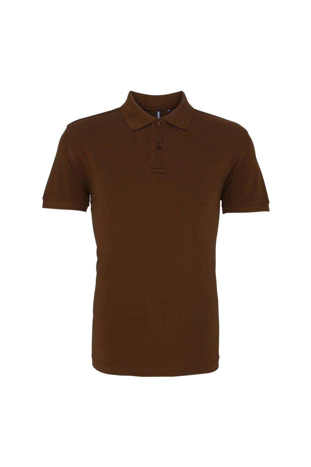 Простая рубашка-поло с короткими рукавами Asquith & Fox, коричневый цена и фото